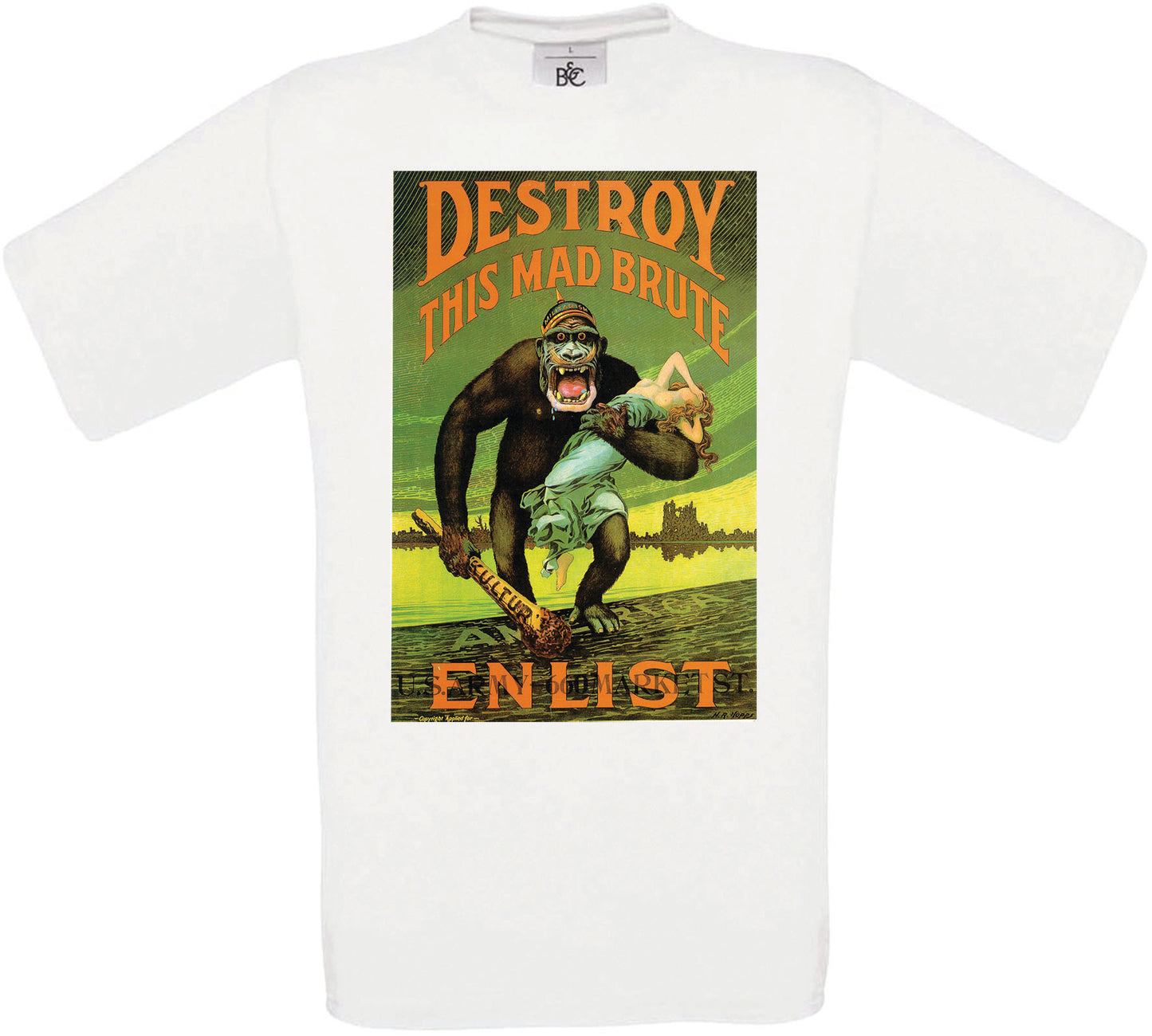 Destroy This Mad Brute' - US Poster Crew Neck T-Shirt