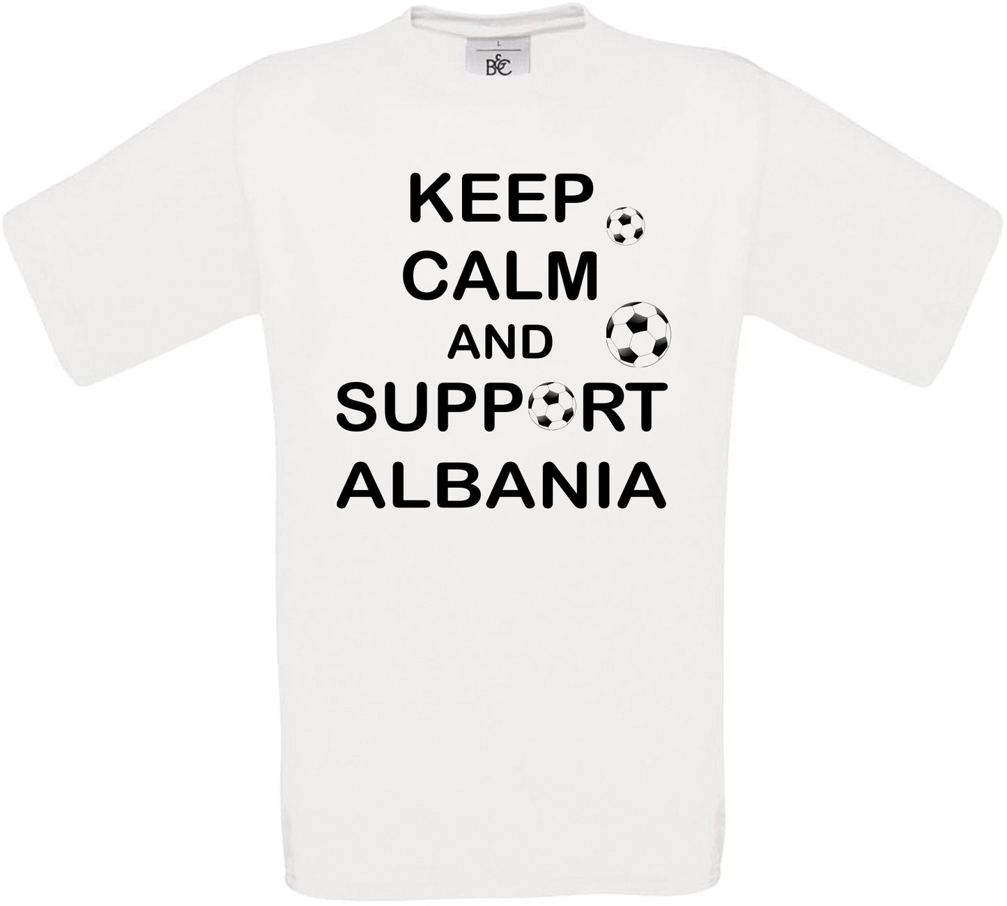 Keep Calm And Support Albania Crew Neck T-Shirt