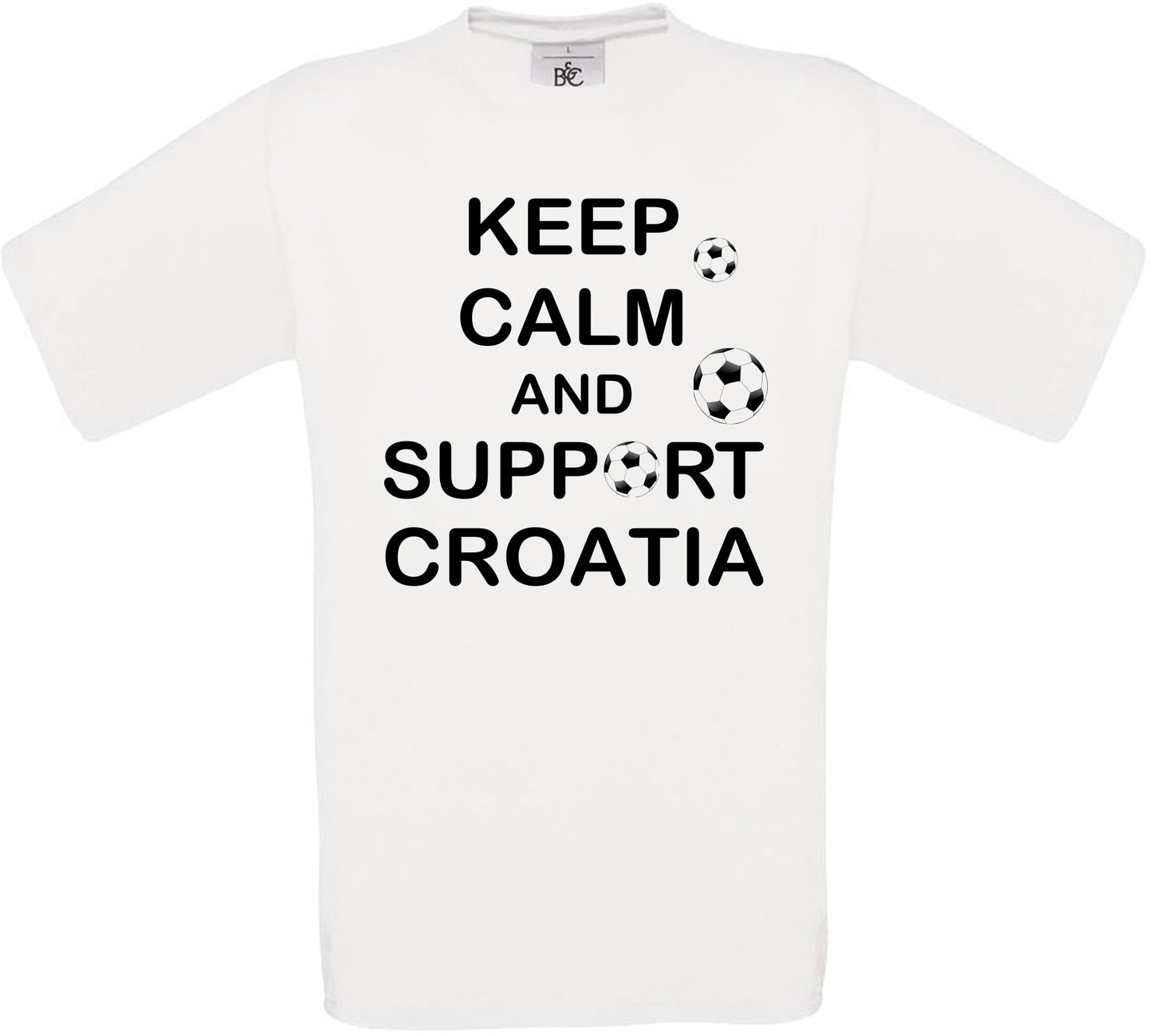 Keep Calm And Support Croatia Crew Neck T-Shirt