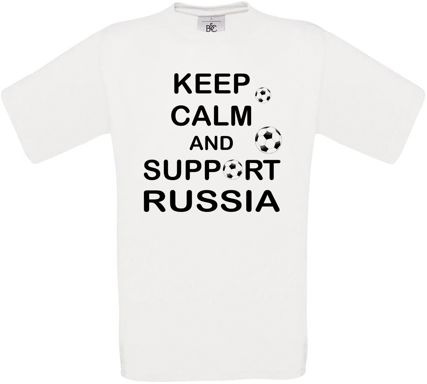 Keep Calm And Support Russia Crew Neck T-Shirt