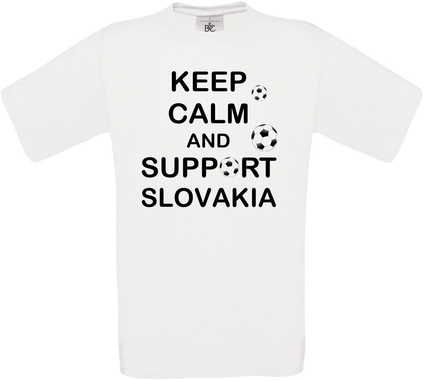 Keep Calm And Support Slovakia Crew Neck T-Shirt