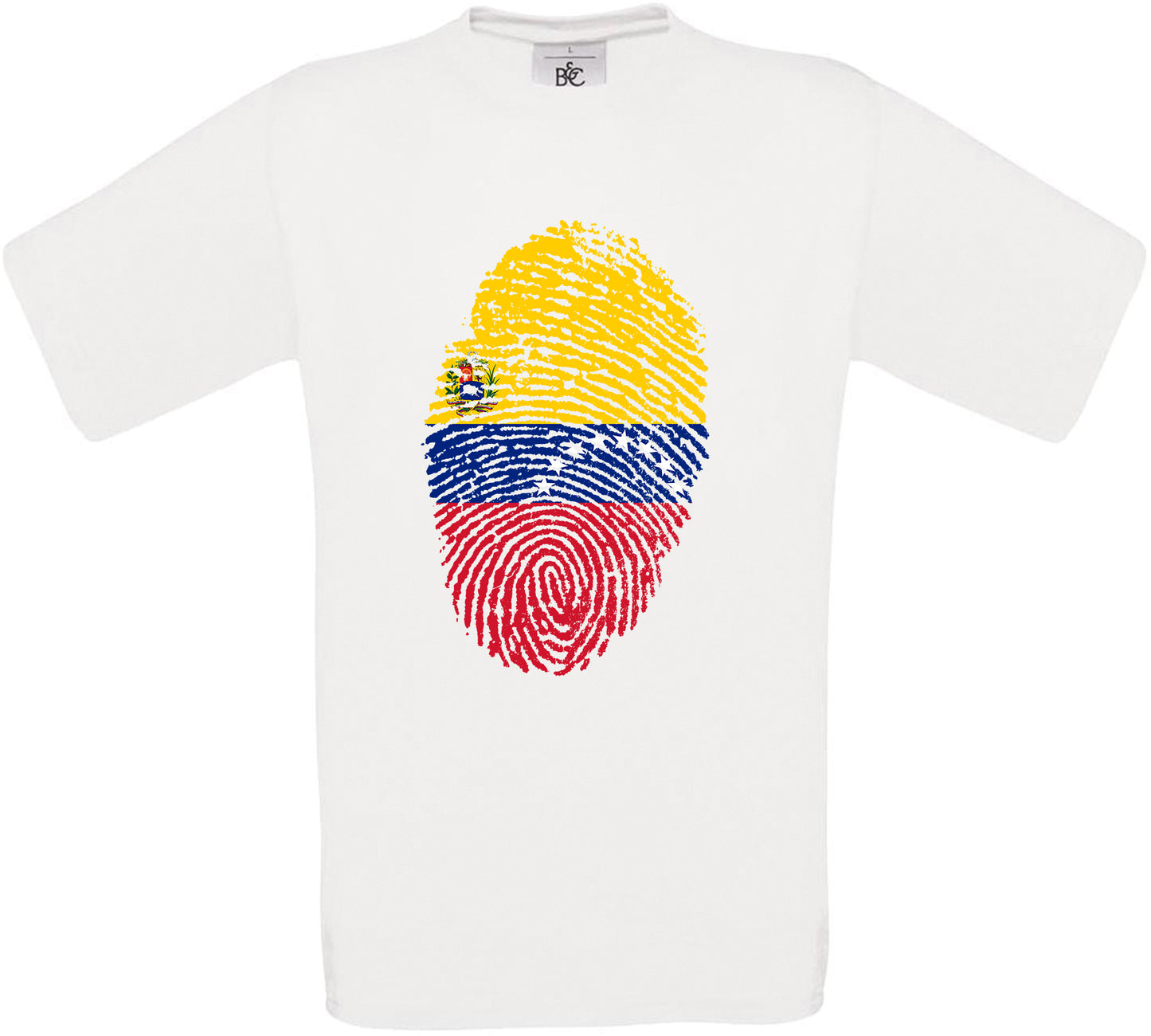 Venezuela Finger Print Flag Crew Neck T-Shirt