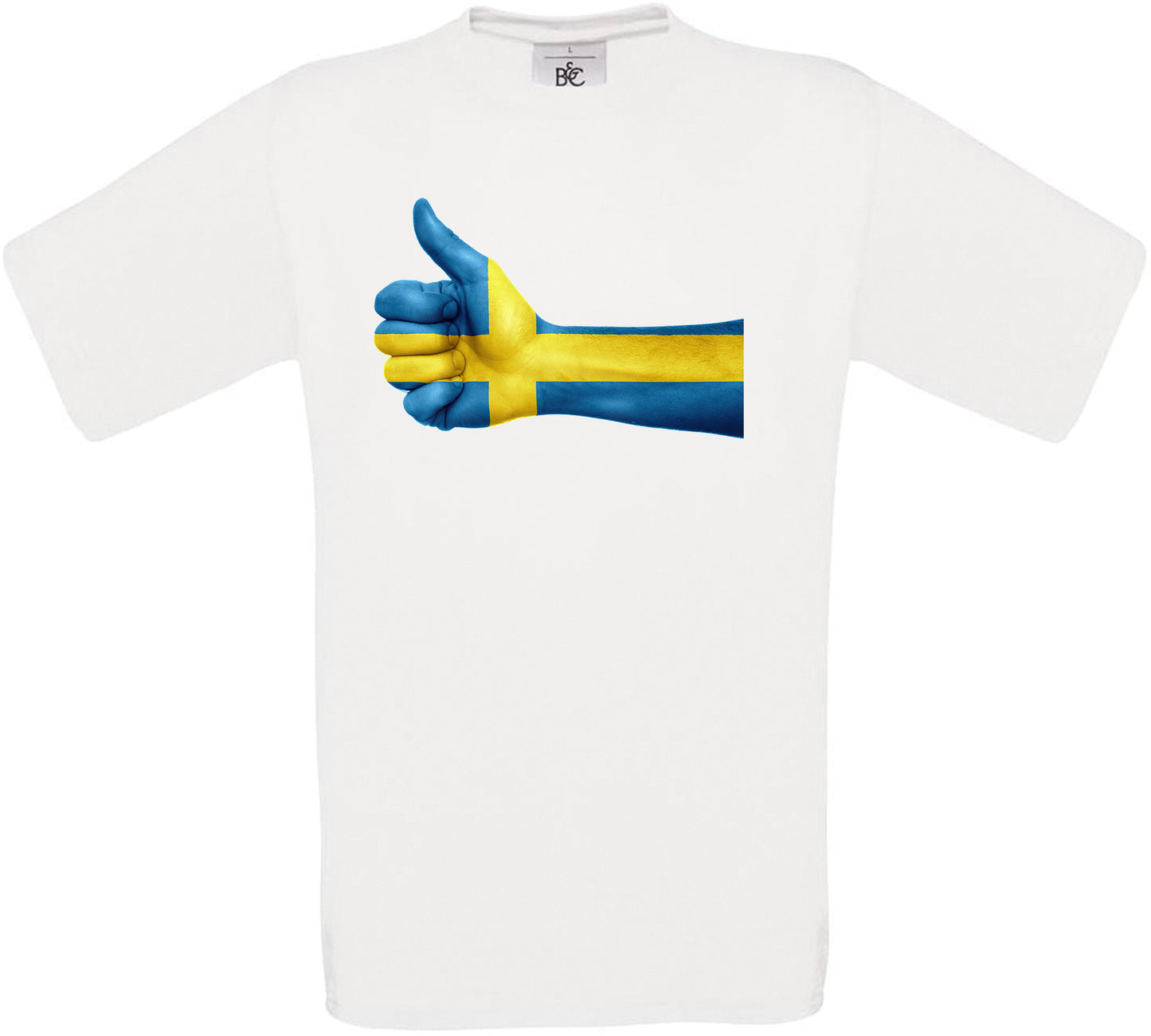 Sweden Thumbs Up Flag Crew Neck T-Shirt
