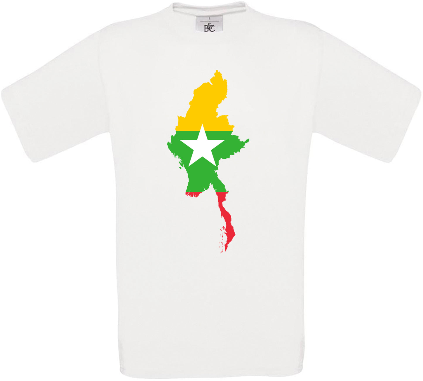 Myanmar Country Flag Crew Neck T-Shirt