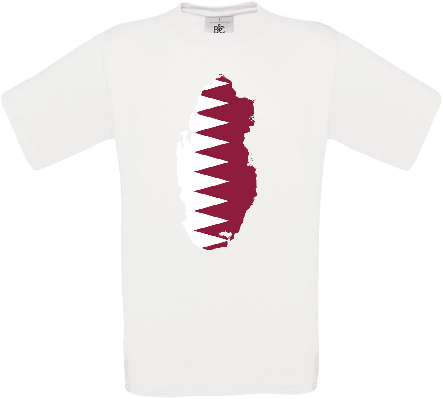Qatar Country Flag Crew Neck T-Shirt