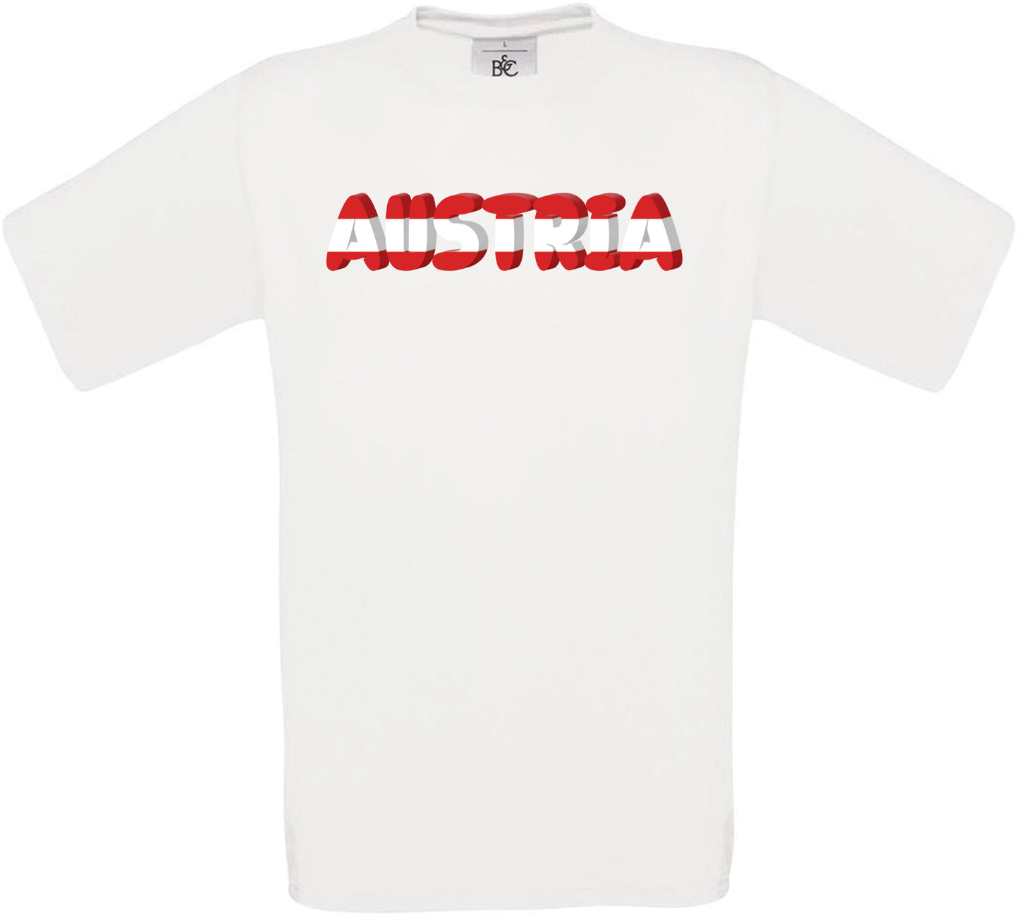 Austria Country Name Flag Crew Neck T-Shirt