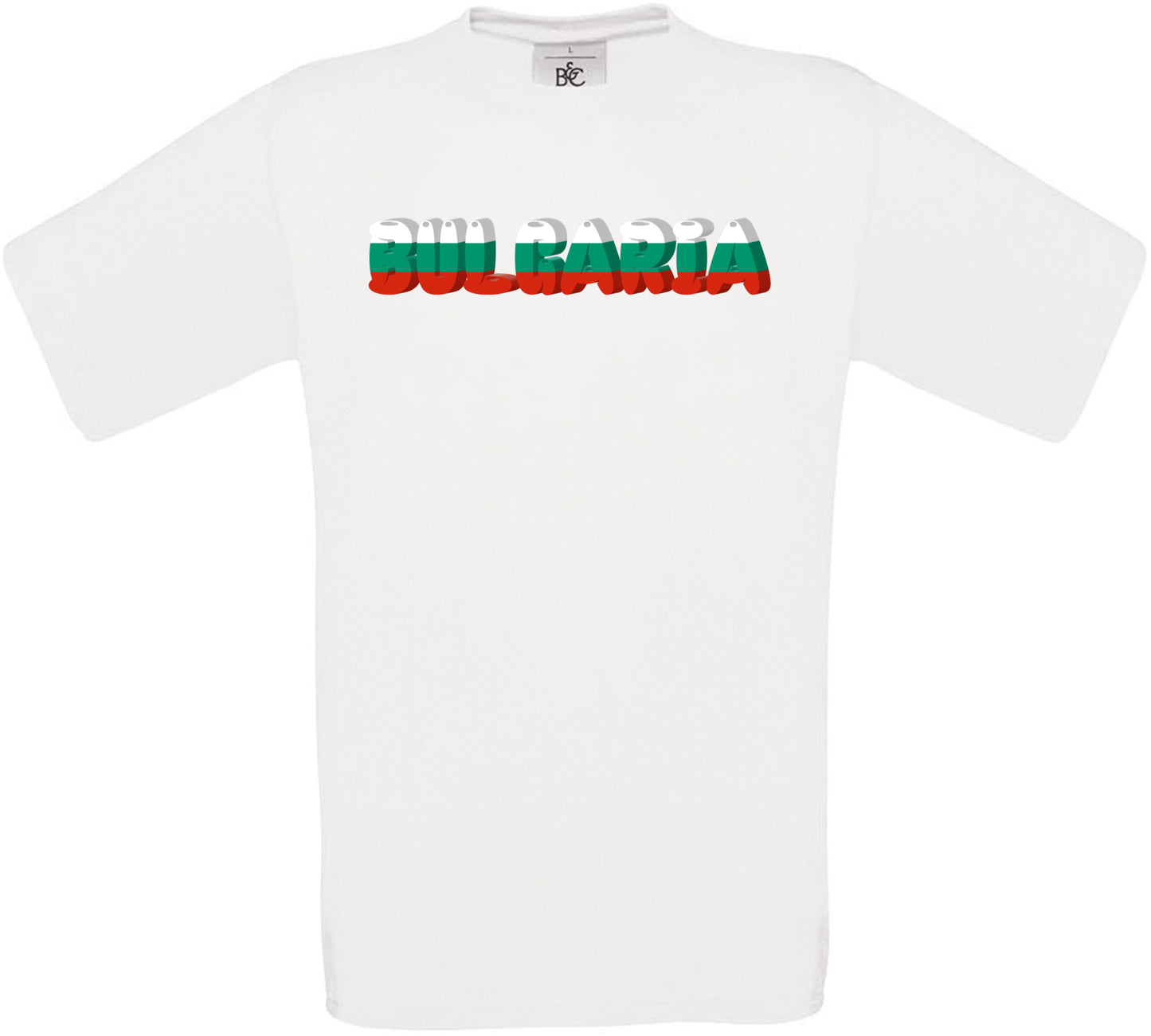 Bulgaria Country Name Flag Crew Neck T-Shirt
