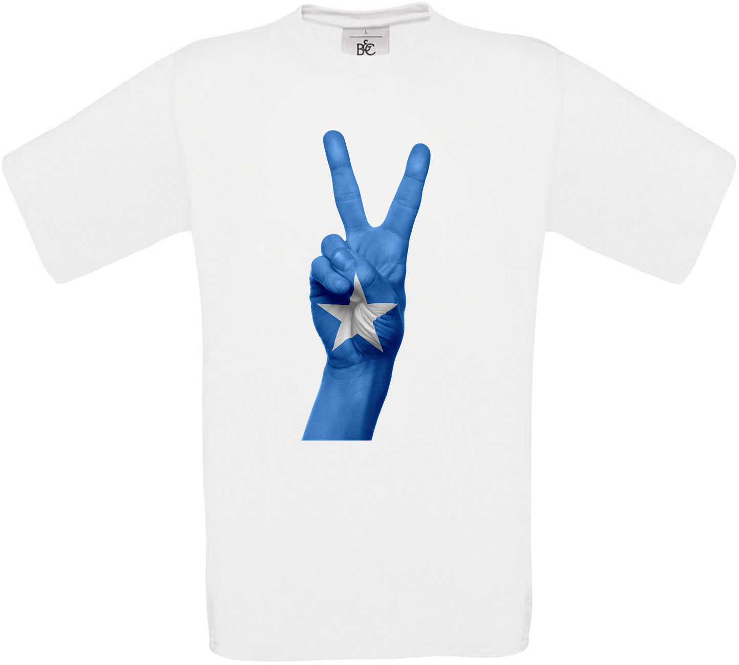 Somalia Two Fingers Flag Crew Neck T-Shirt