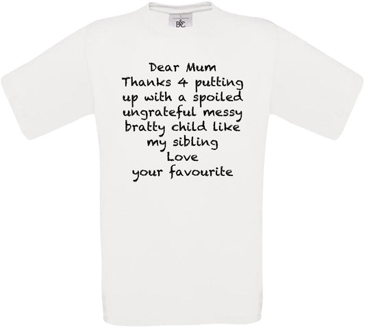Dear Mum Crew Neck T-Shirt
