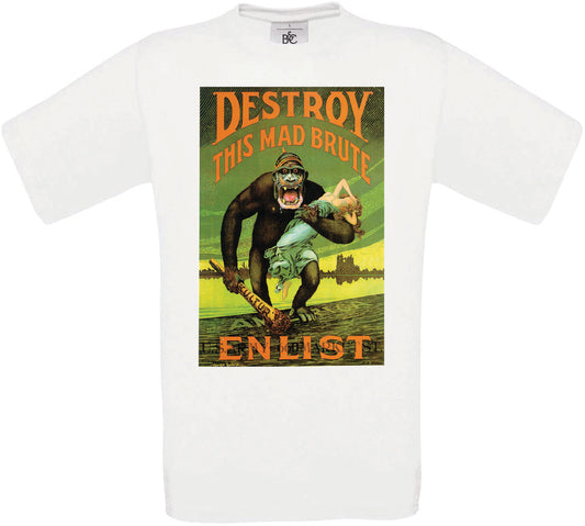 Destroy This Mad Brute' - US Poster Crew Neck T-Shirt