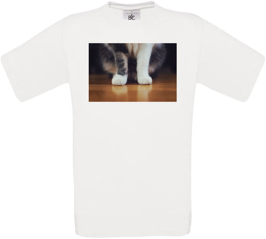 Cute Kitten Feet Crew Neck T-Shirt