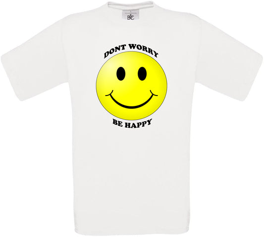 Dont Worry Be Happy Smiley Crew Neck T-Shirt