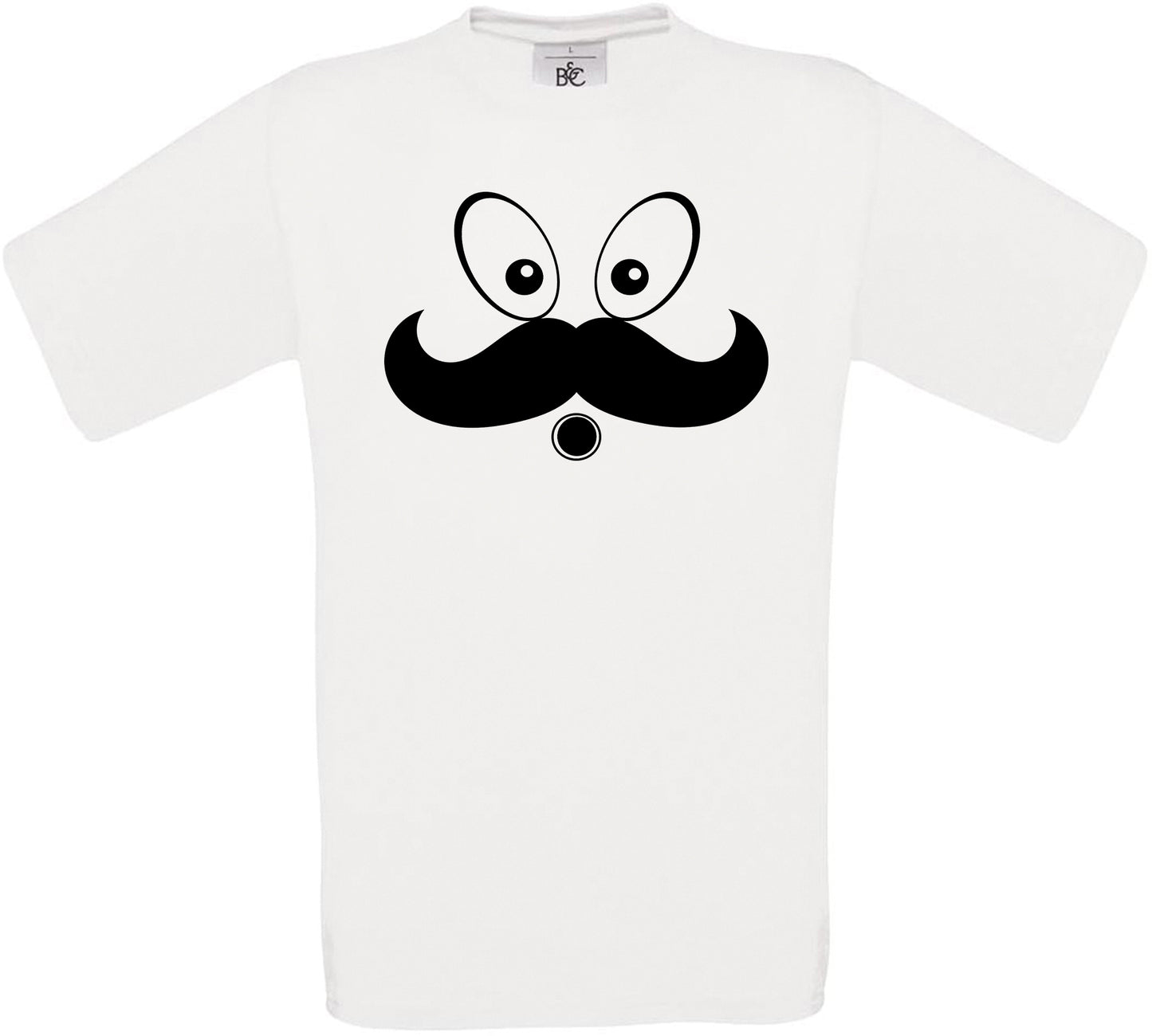 Eyes Mustache Face Crew Neck T-Shirt