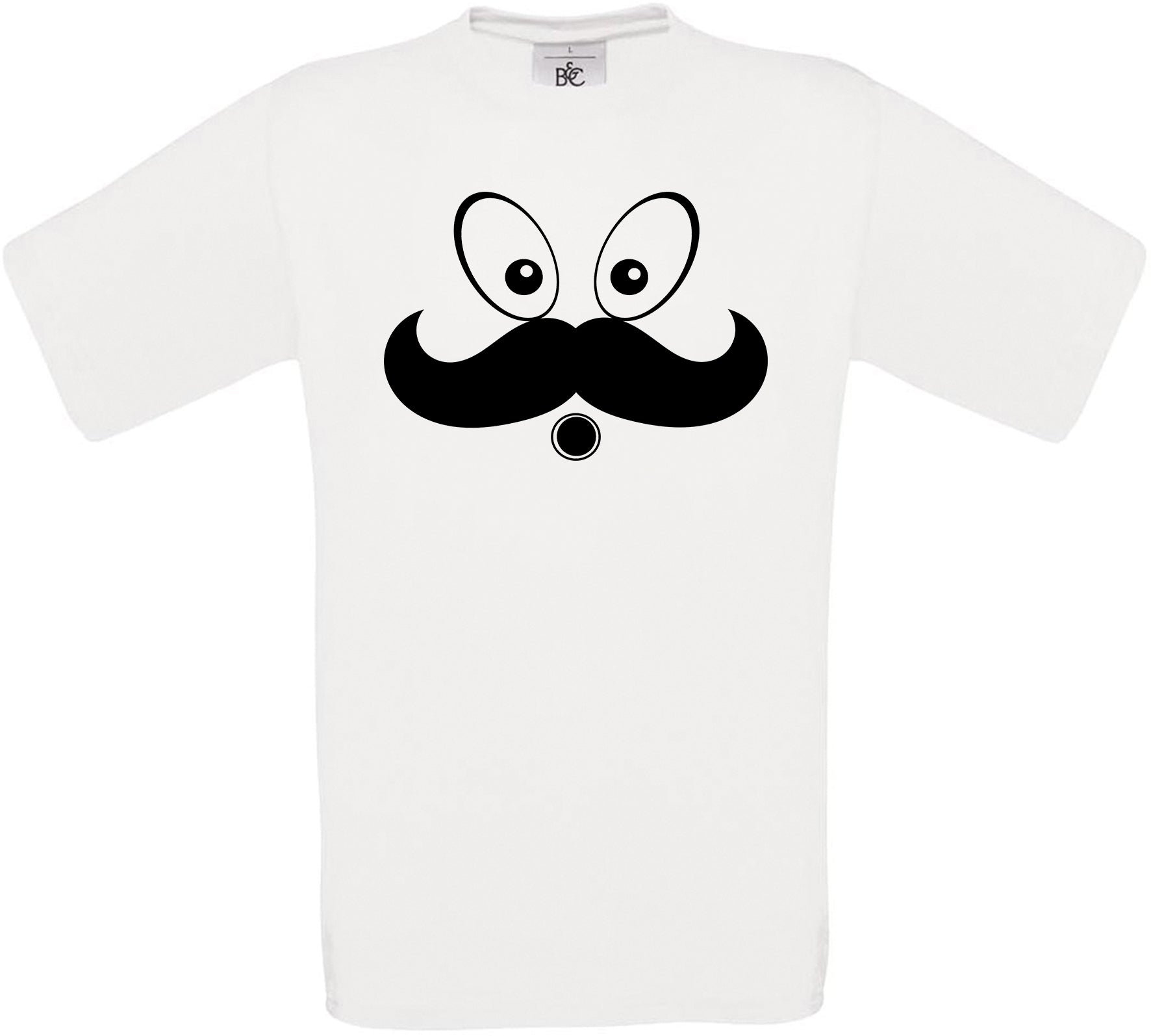 Eyes Mustache Face Crew Neck T-Shirt