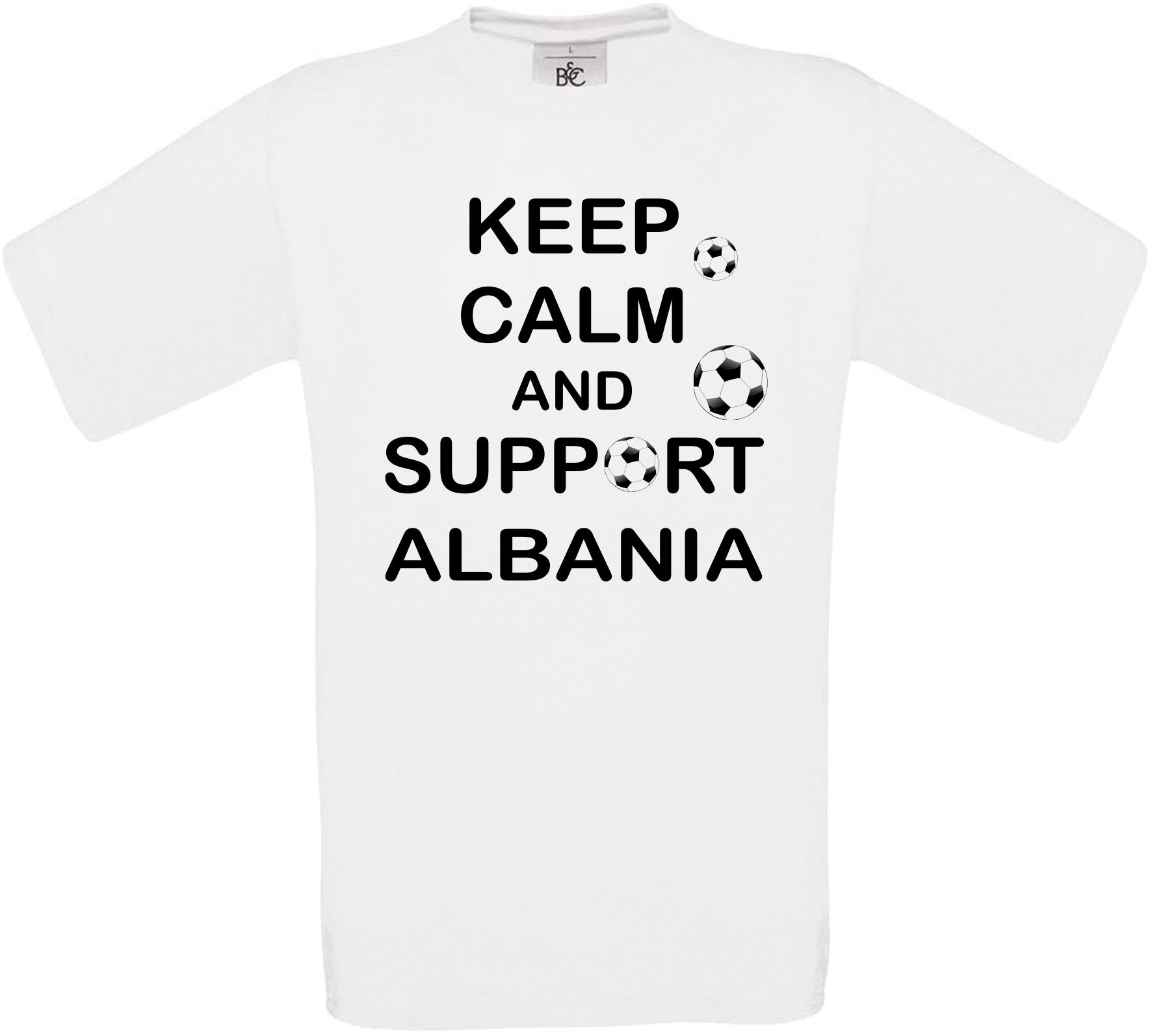 Keep Calm And Support Albania Crew Neck T-Shirt