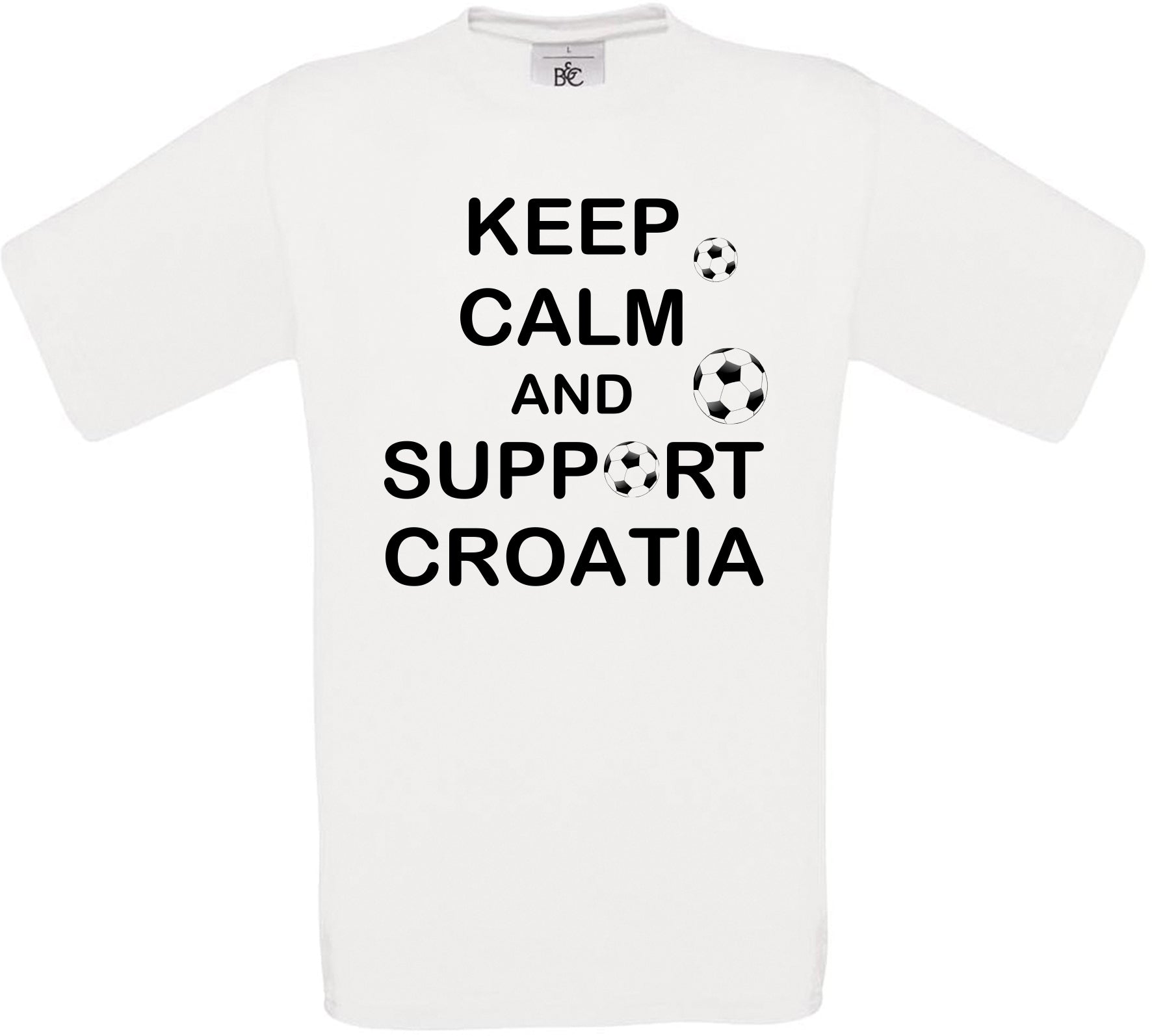 Keep Calm And Support Croatia Crew Neck T-Shirt