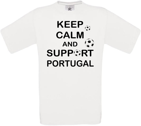 Keep Calm And Support Portugal Crew Neck T-Shirt