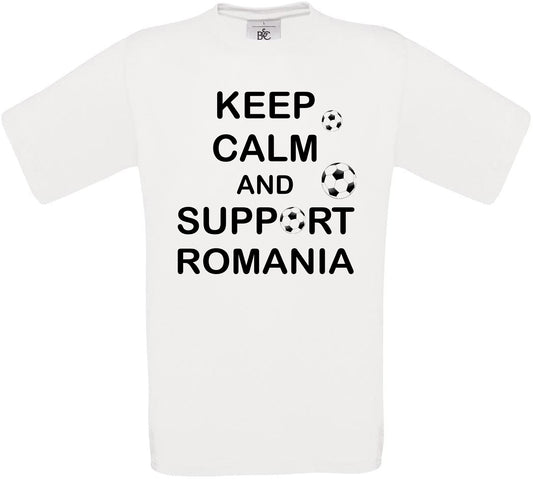 Keep Calm And Support Romania Crew Neck T-Shirt