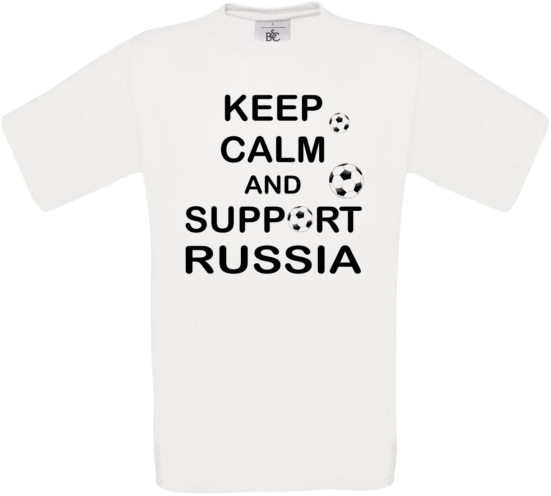 Keep Calm And Support Russia Crew Neck T-Shirt