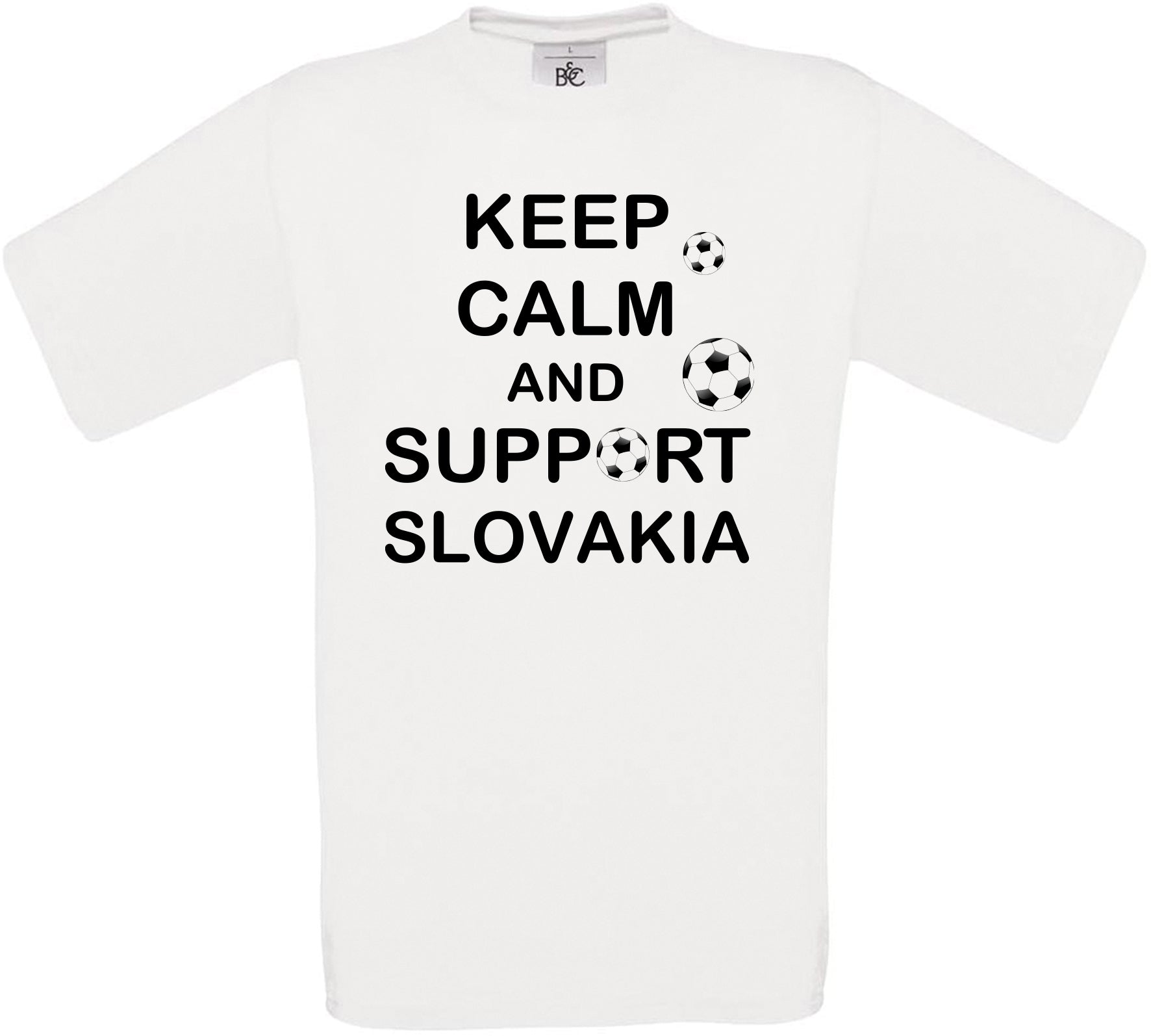 Keep Calm And Support Slovakia Crew Neck T-Shirt