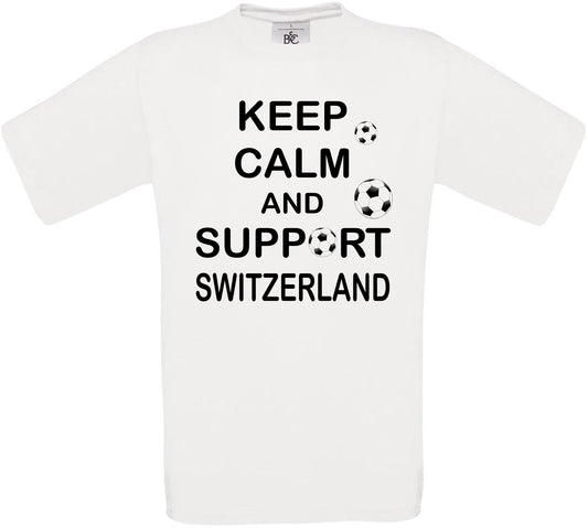Keep Calm And Support Switzerland Crew Neck T-Shirt