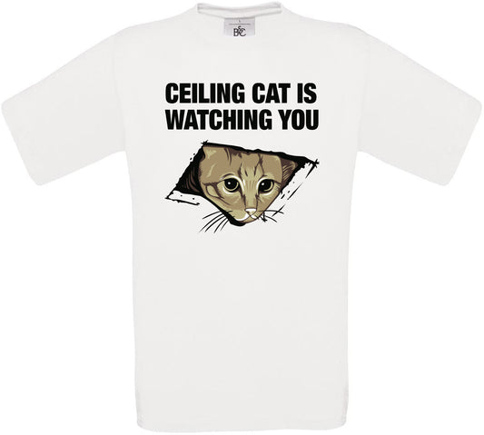 Ceiling Cat Is Watching You Crew Neck T-Shirt