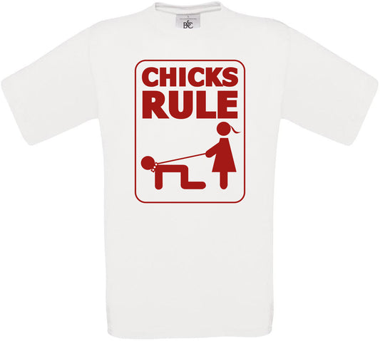 Chicks Rule Crew Neck T-Shirt