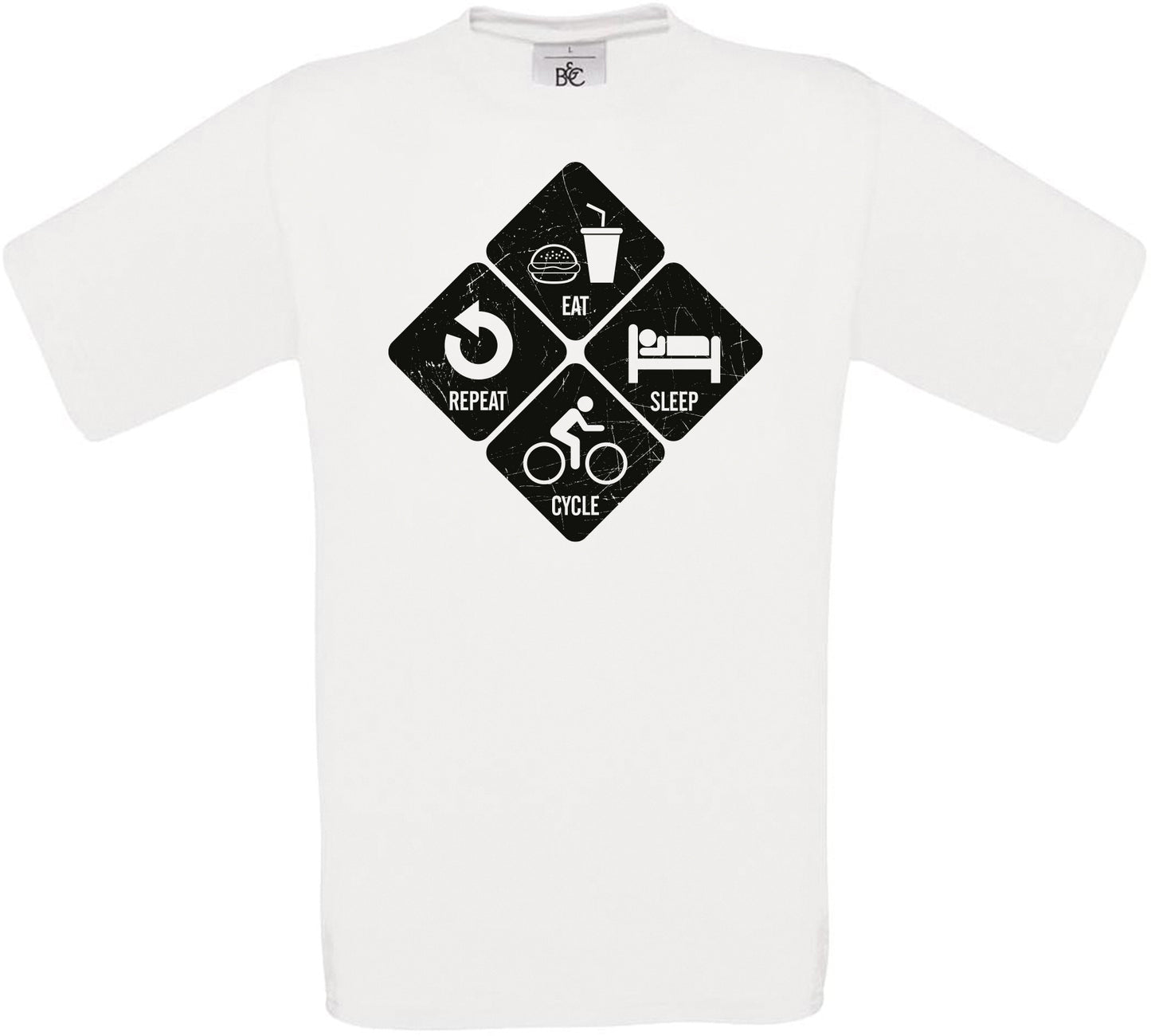 Eat Sleep Cycle Repeat Crew Neck T-Shirt