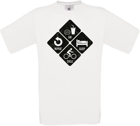 Eat Sleep Cycle Repeat Crew Neck T-Shirt