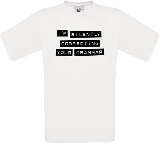 I'm Silently Correcting your Grammar (Black Version) Crew Neck T-Shirt