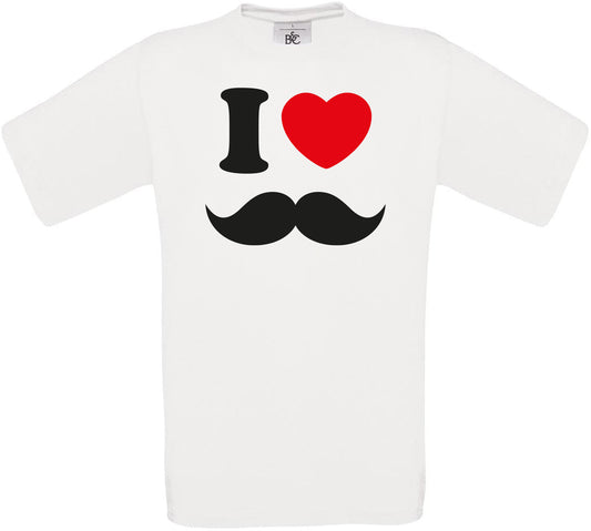 I Love MOUSTACHES Crew Neck T-Shirt