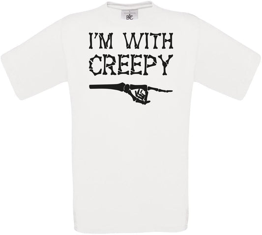 I'M WITH CREEPY Crew Neck T-Shirt