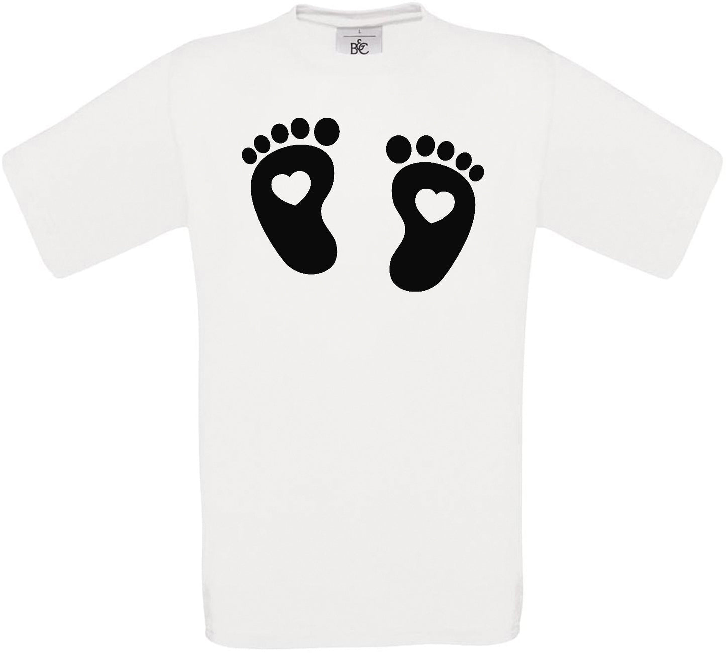 Black Feet Love Heart Crew Neck T-Shirt
