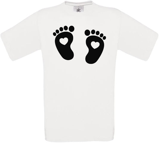 Black Feet Love Heart Crew Neck T-Shirt