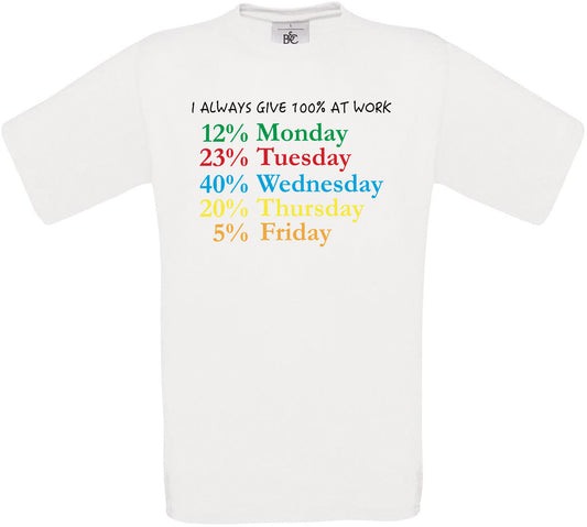 I Always Give 100% At Work Crew Neck T-Shirt
