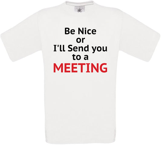 Be Nice I'll Send you to a Meeting Crew Neck T-Shirt