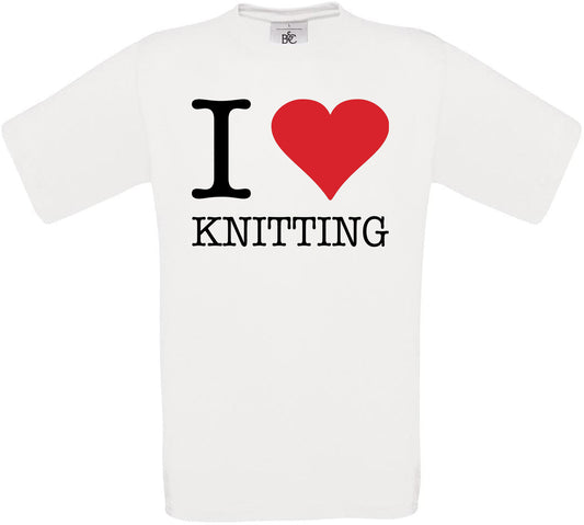 I Love Knitting Crew Neck T-Shirt