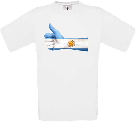 Argentina Thumbs Up Flag Crew Neck T-Shirt