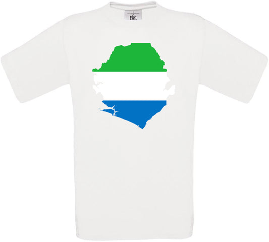 Sierra Leone Country Flag Crew Neck T-Shirt