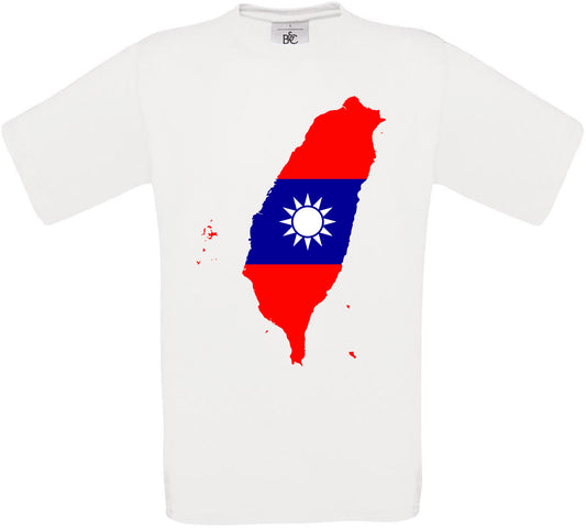 Taiwan Country Flag Crew Neck T-Shirt