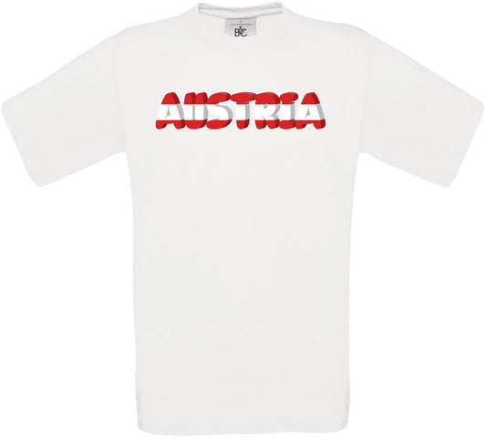 Austria Country Name Flag Crew Neck T-Shirt