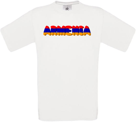 Armenia Country Name Flag Crew Neck T-Shirt