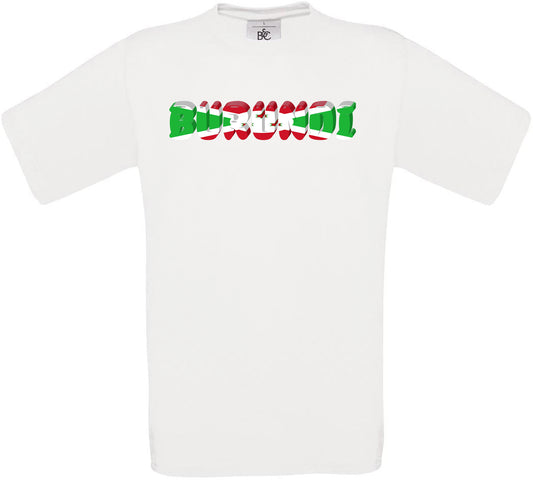Burundi Country Name Flag Crew Neck T-Shirt