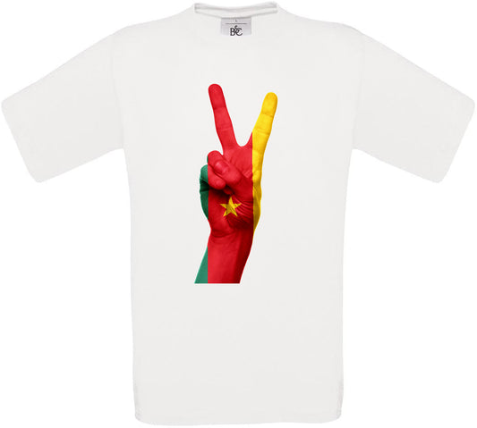 Cameroon Two Fingers Flag Crew Neck T-Shirt