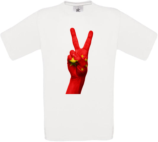 China Two Fingers Flag Crew Neck T-Shirt