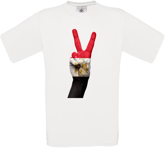 Egypt Two Fingers Flag Crew Neck T-Shirt