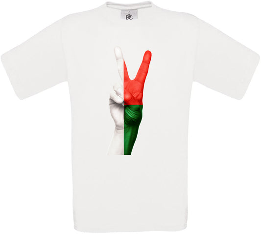 Madagascar Two Fingers Flag Crew Neck T-Shirt