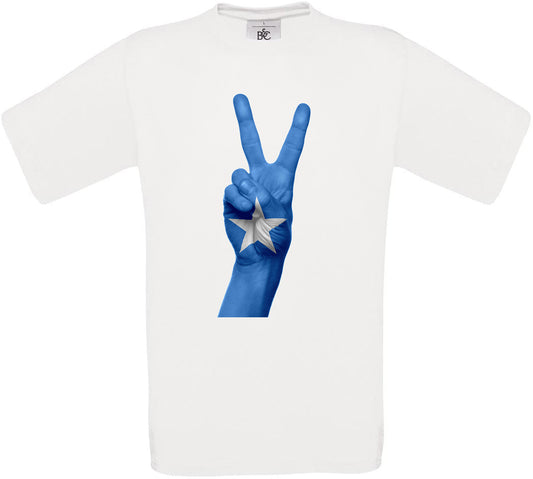 Somalia Two Fingers Flag Crew Neck T-Shirt